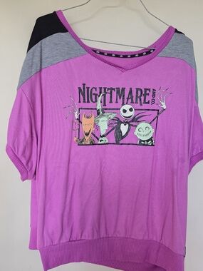 Disney Pink & Gray 'Nightmare' Short-Sleeve Graphic Tee